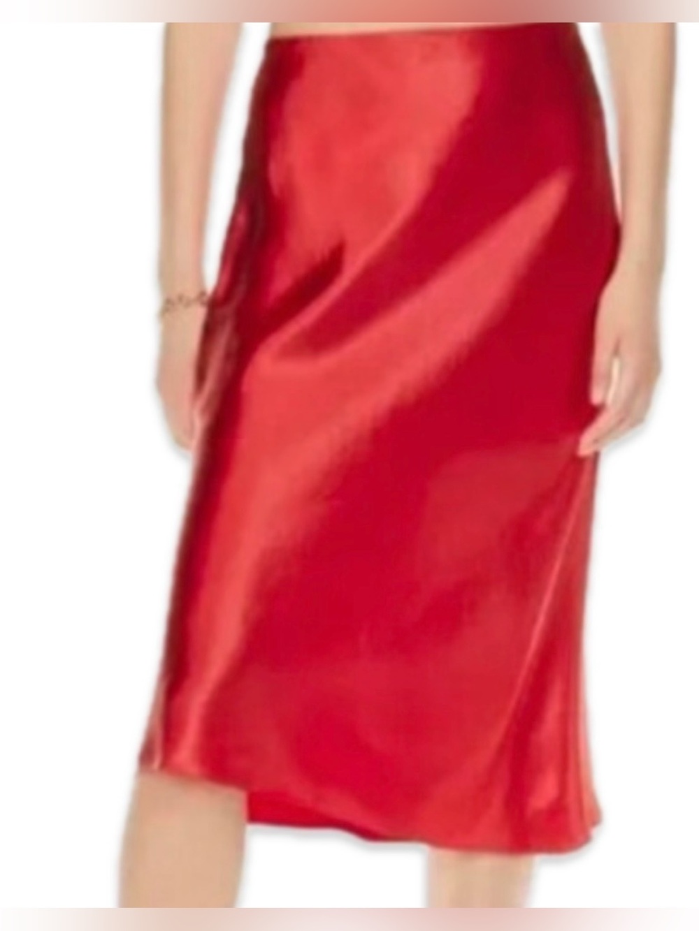 Babaton by Aritizia Cherry Red satin Midi Slip Skirt Size 8 Satin - Picture 2 of 5